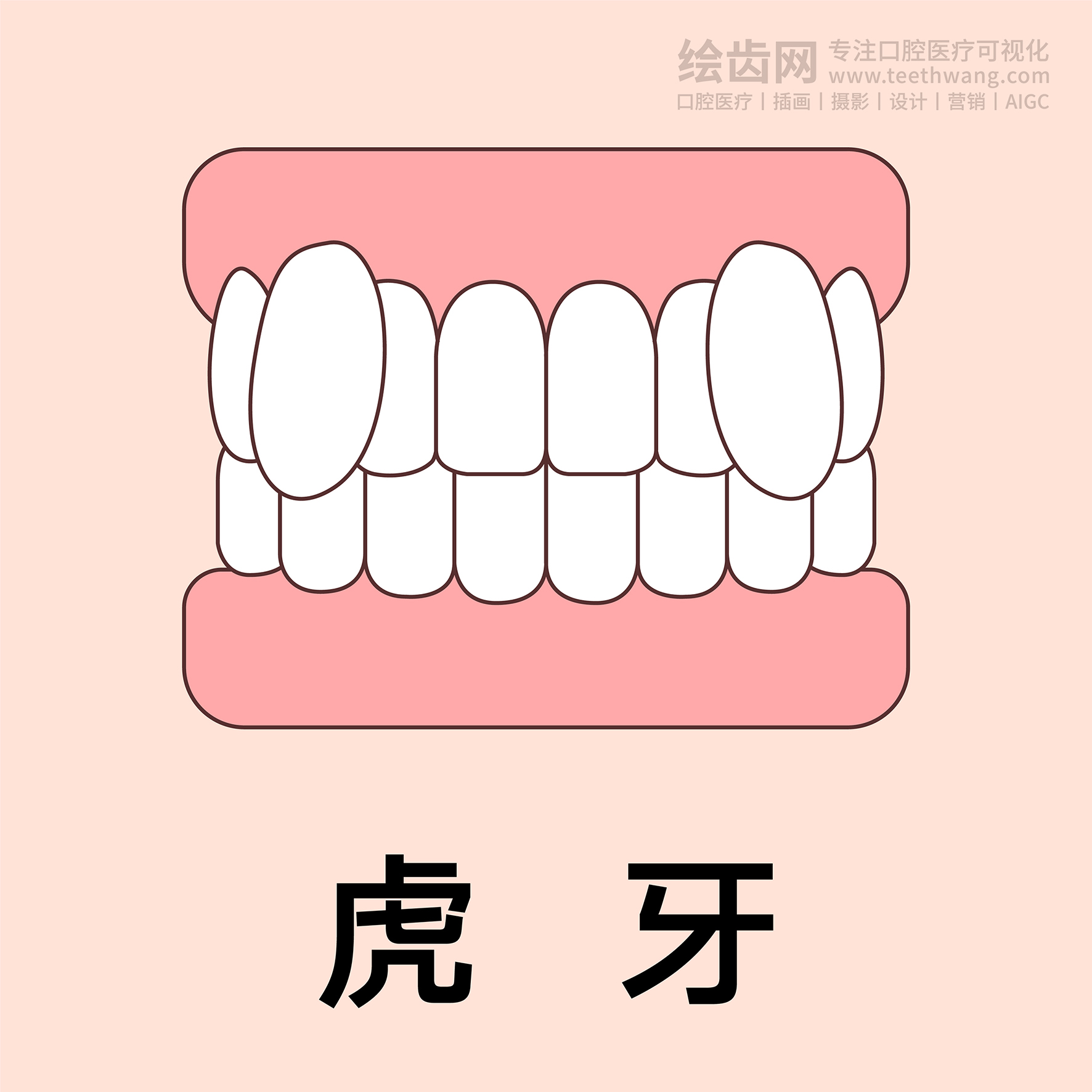 牙齿类型（合集黄色） 卡通牙齿 口腔