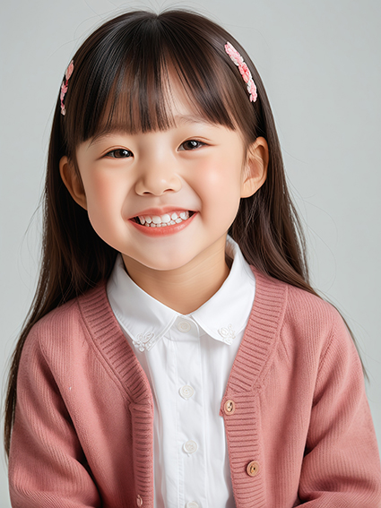 口腔 中国小女孩微笑肖像（一）AIGC