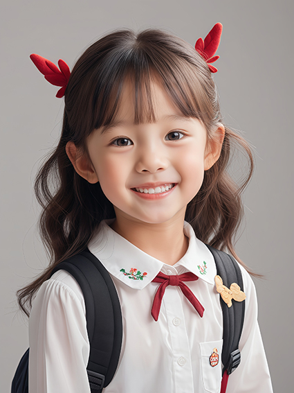 口腔 中国小女孩微笑肖像（一）AIGC