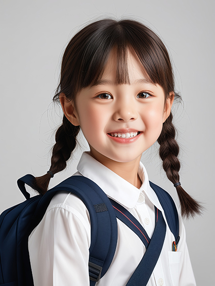口腔 中国小女孩微笑肖像（一）AIGC