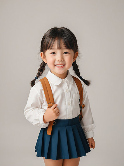 口腔 中国小女孩微笑肖像（一）AIGC