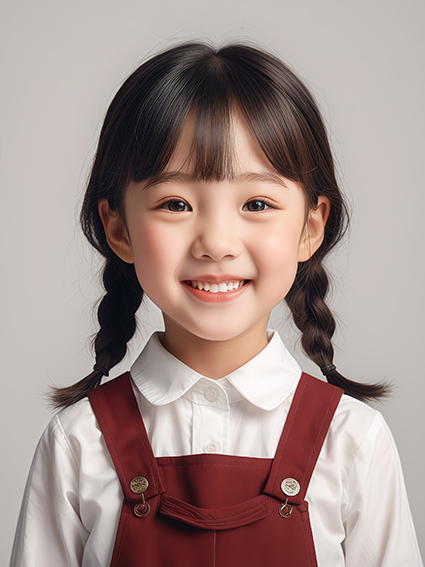 口腔 中国小女孩微笑肖像（一）AIGC