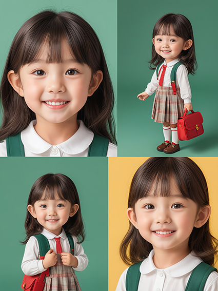 口腔 中国小女孩微笑肖像（一）AIGC