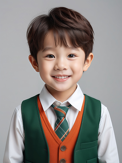 口腔 中国小男孩微笑肖像（一）AIGC