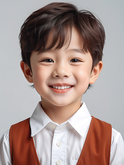 口腔 中国小男孩微笑肖像（一）AIGC