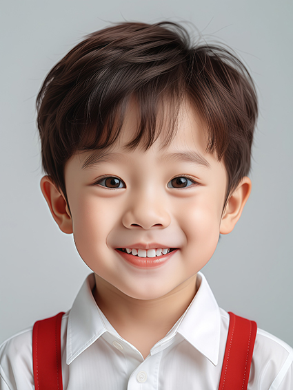 口腔 中国小男孩微笑肖像（一）AIGC